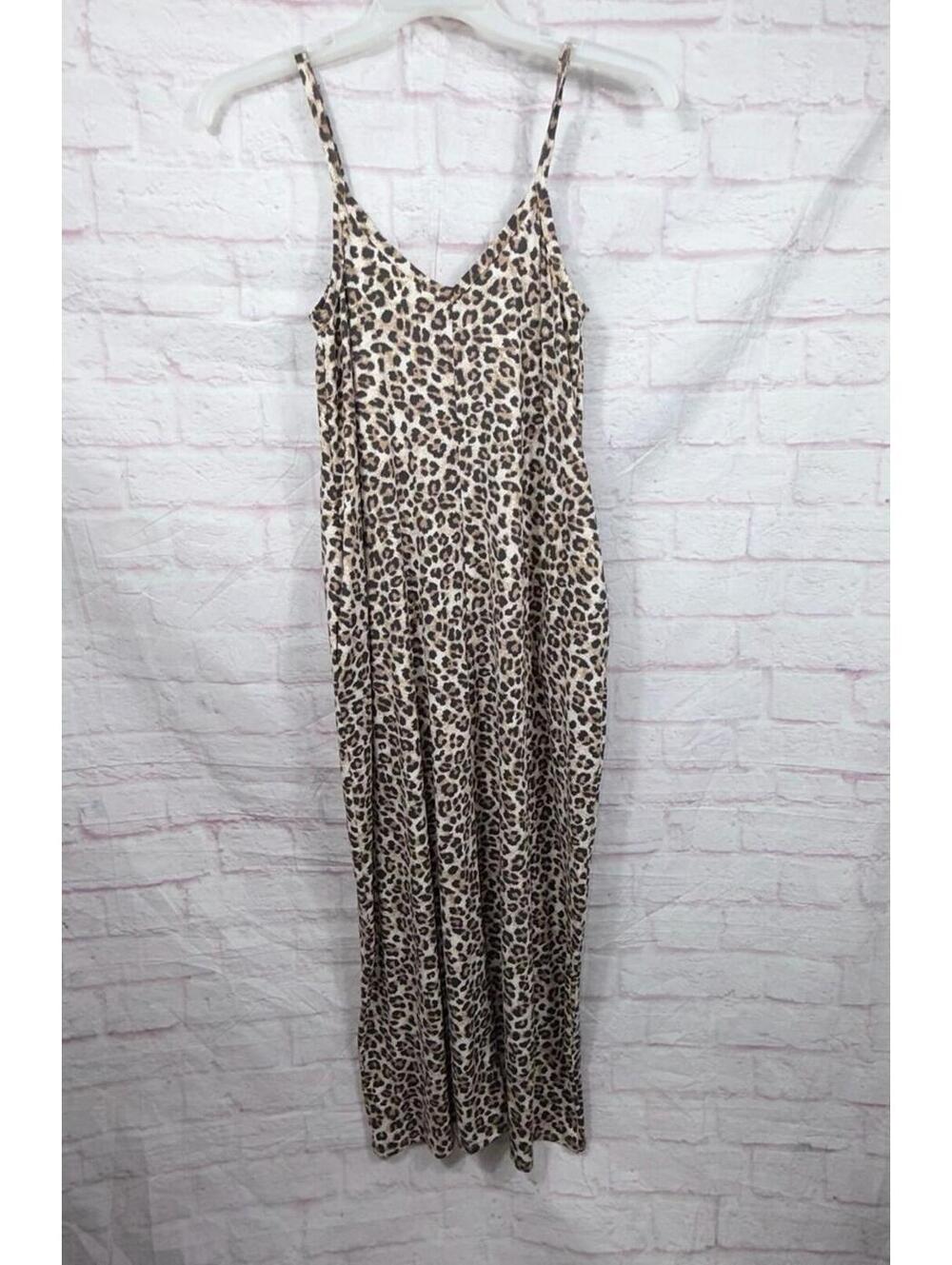 Zenana Leopard Print Maxi Dress Size Small